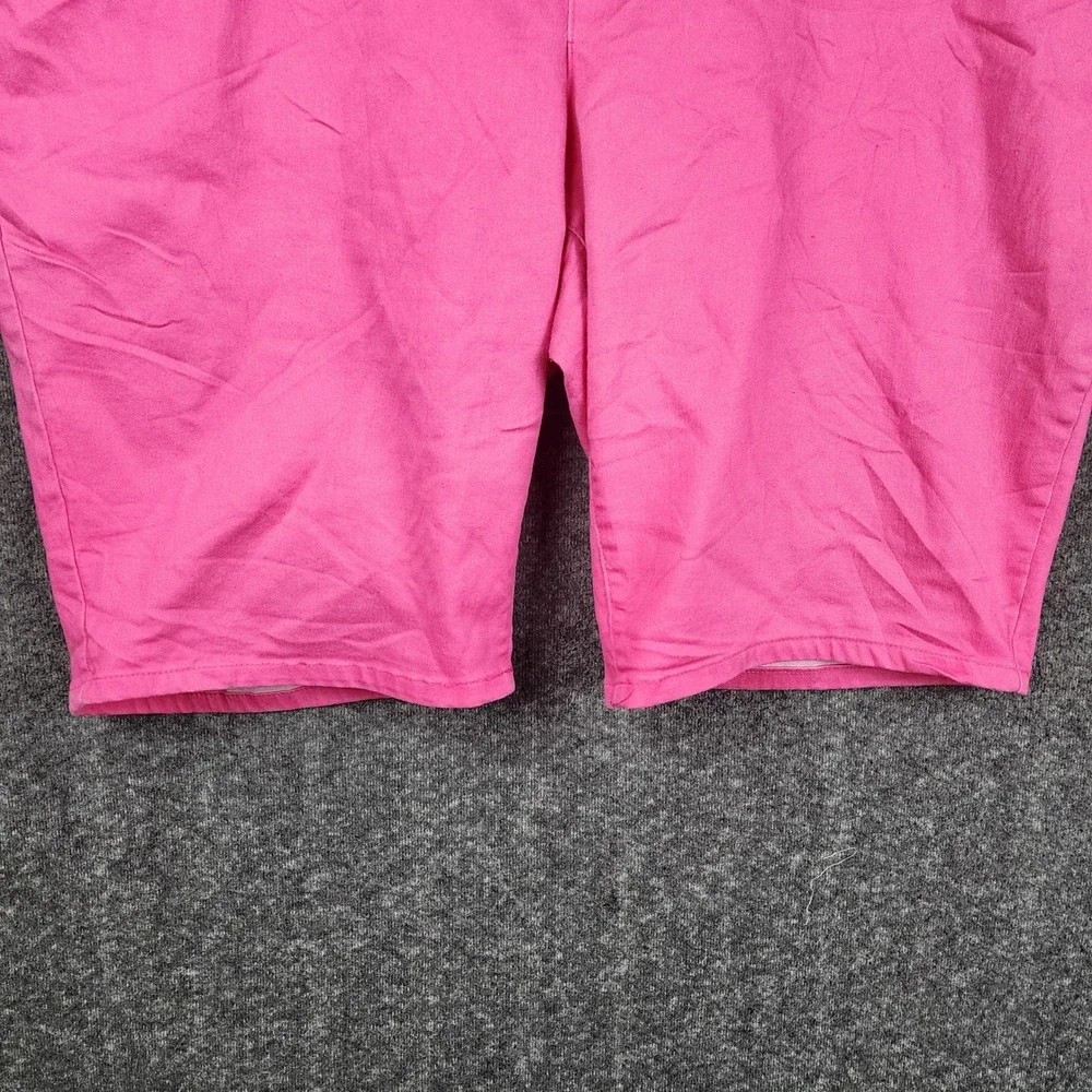 Kim Rogers Bermuda Shorts Women 20W Pink Stretch Pull On Denim Casual